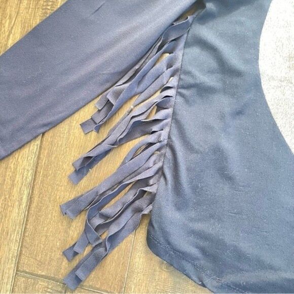 P.S. from Aeropostale Navy Silver Heart Sparkle Fringe Top Girls 7 - Picture 3 of 5